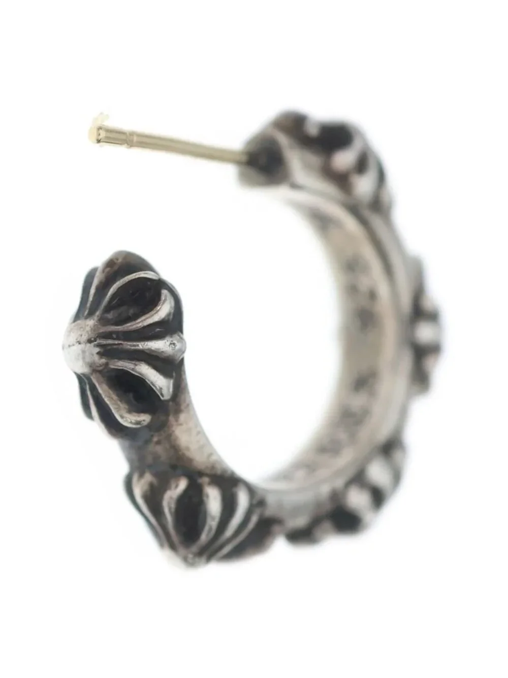 Chrome Hearts Cross Band Hoop Single Earring Silver
